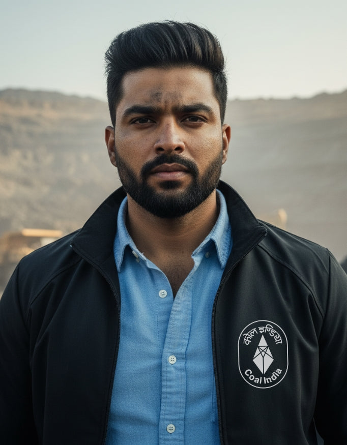 Coal India Premium Black Wind Cheater Jacket