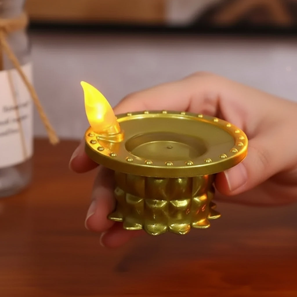 Premium LED Golden Diya Water Sensor - Diwali Collection