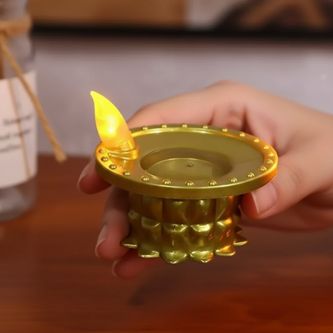 Premium LED Golden Diya Water Sensor - Diwali Collection