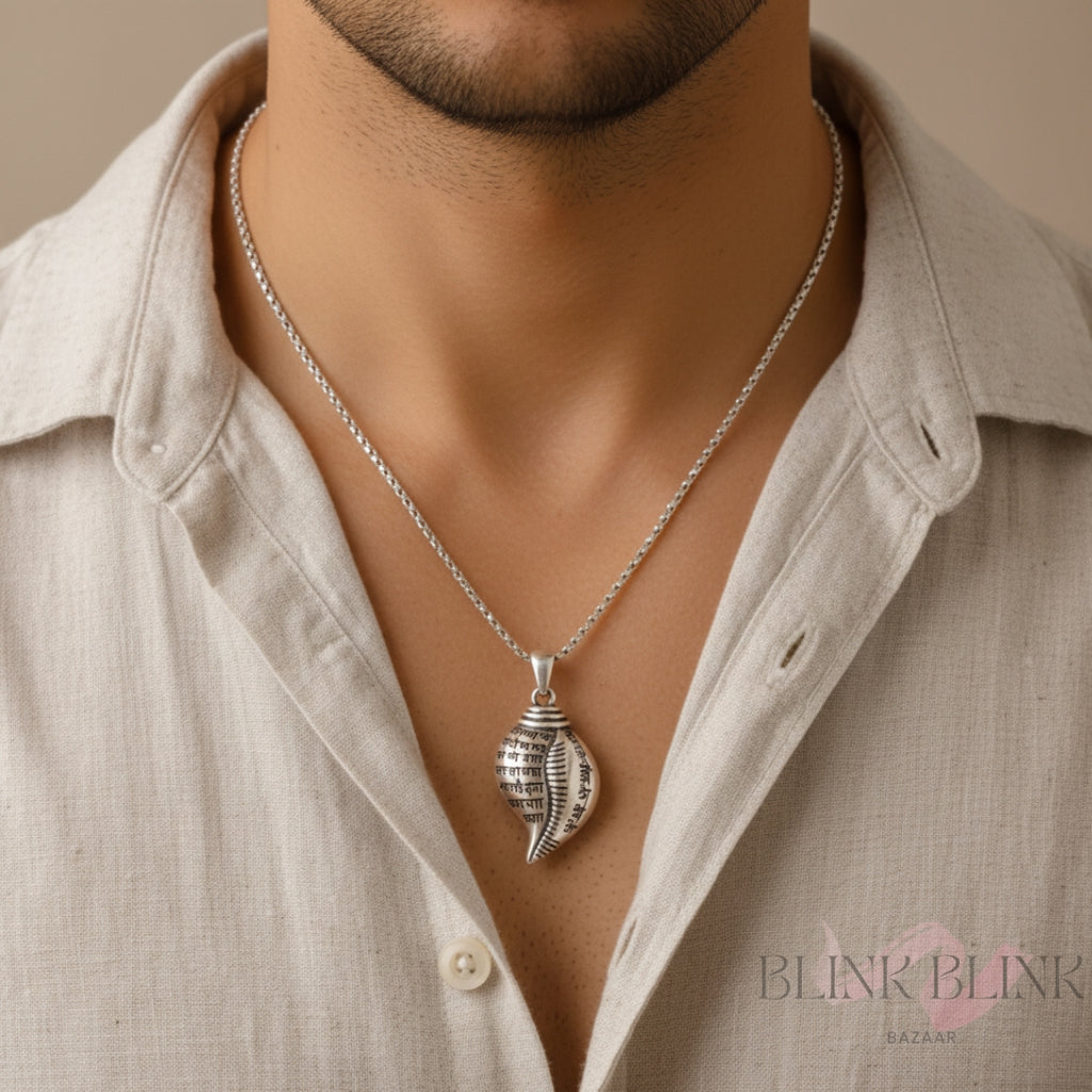 Shri Krishna Shankha Pendant - Sacred Shakti Collection