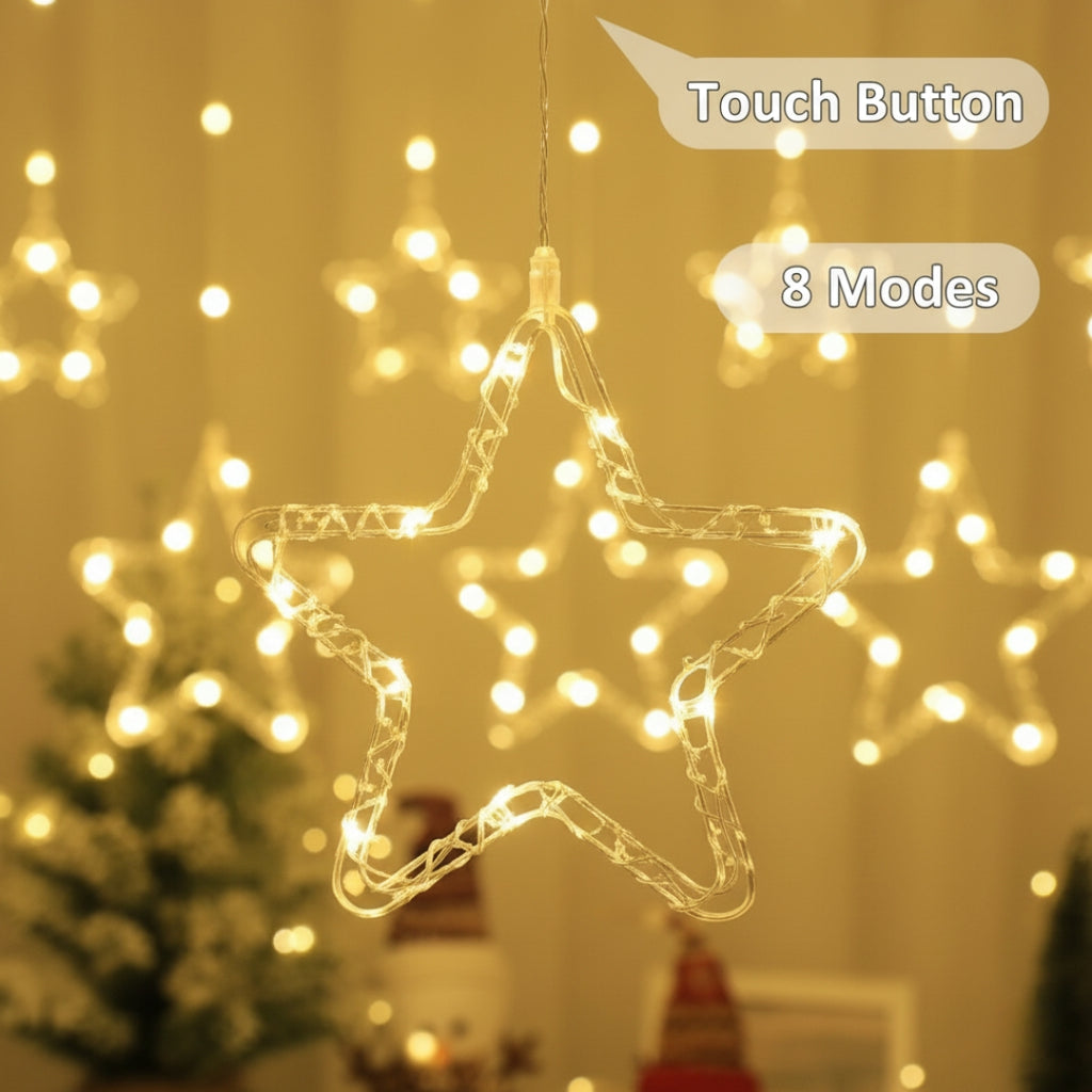 Hanging LED Star Diwali Light Curtain