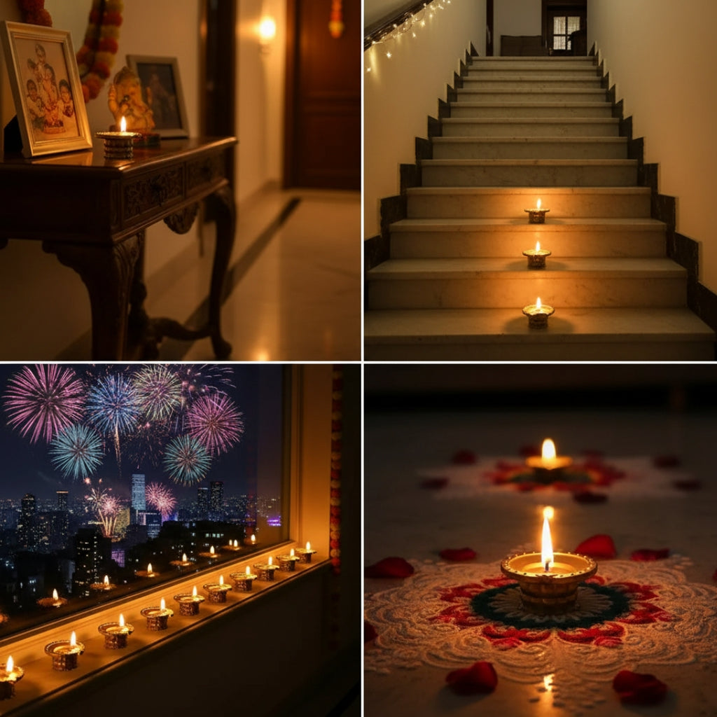 Premium LED Golden Diya Water Sensor - Diwali Collection