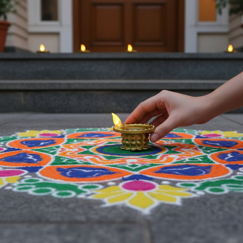 Premium LED Golden Diya Water Sensor - Diwali Collection