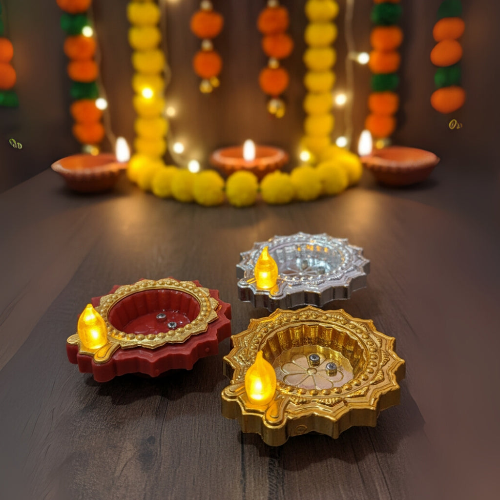 Premium LED Colourful Diya Water Sensor - Diwali Collection