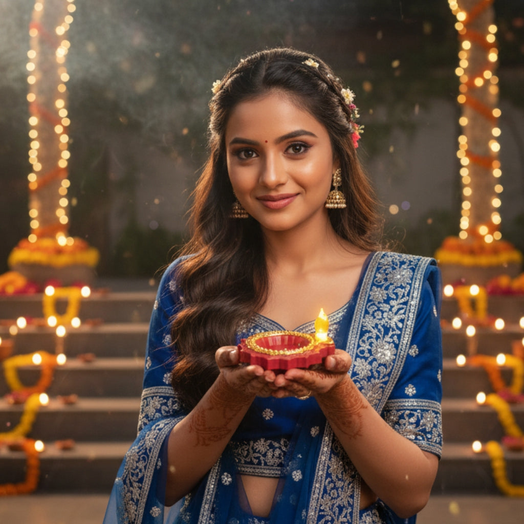 Premium LED Colourful Diya Water Sensor - Diwali Collection