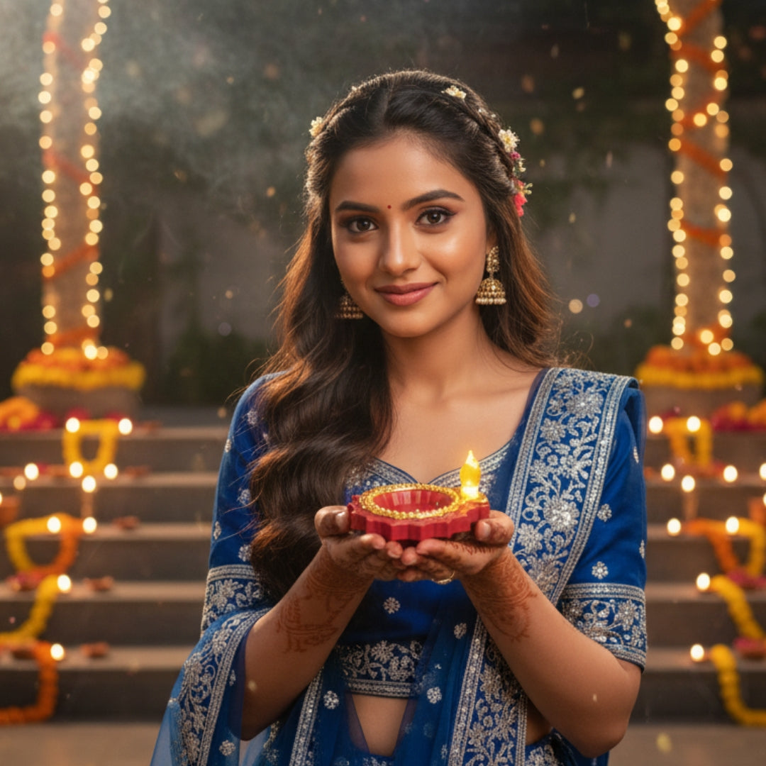 Premium LED Colourful Diya Water Sensor - Diwali Collection