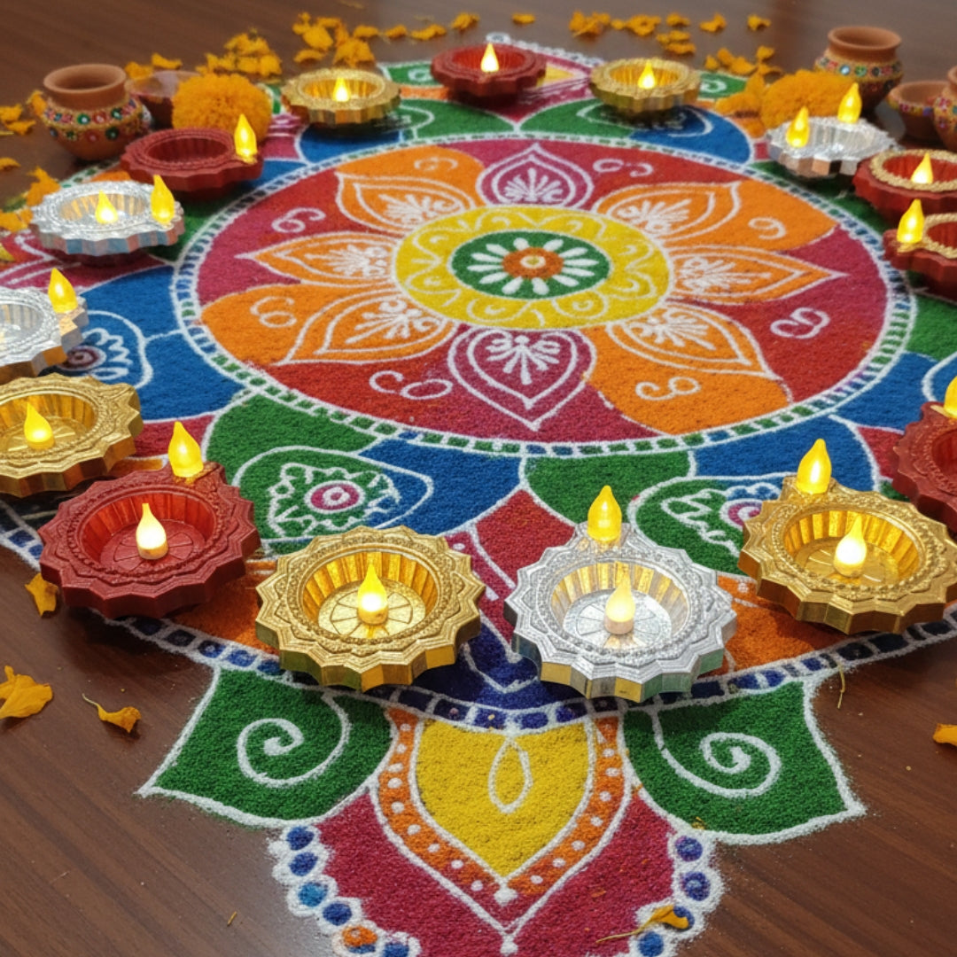 Premium LED Colourful Diya Water Sensor - Diwali Collection