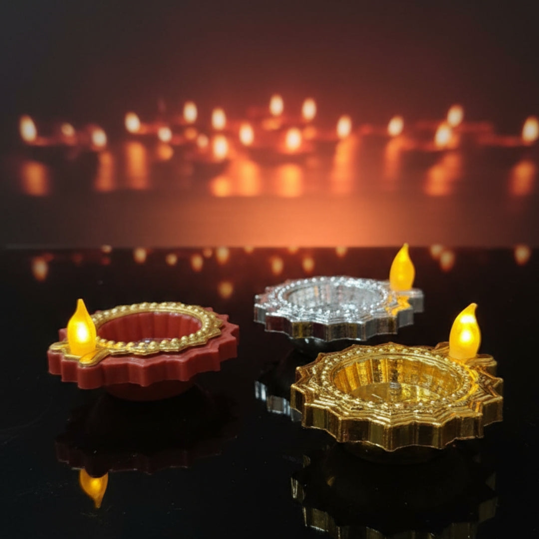 Premium LED Colourful Diya Water Sensor - Diwali Collection