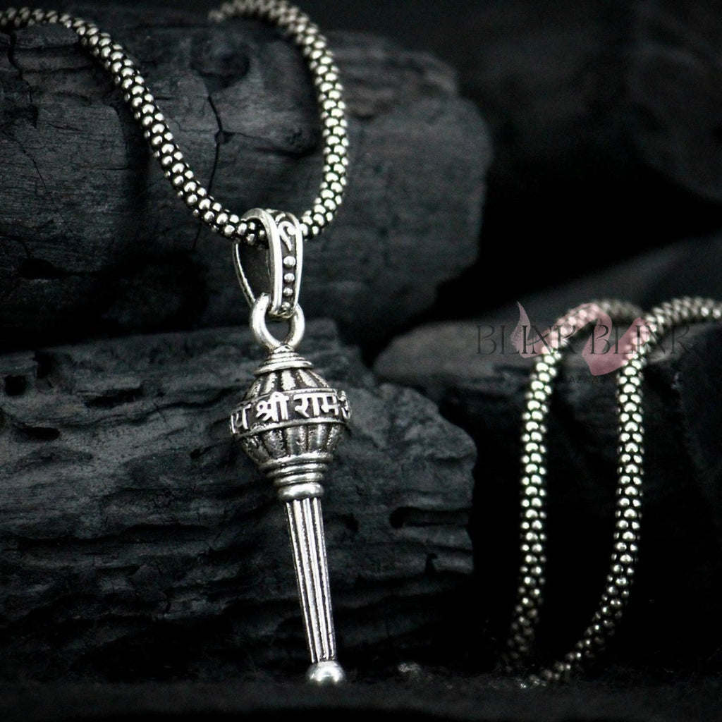 Premium Silver Hanuman Pendant With Chain - Sacred Shakti Collection (Pack of 4)