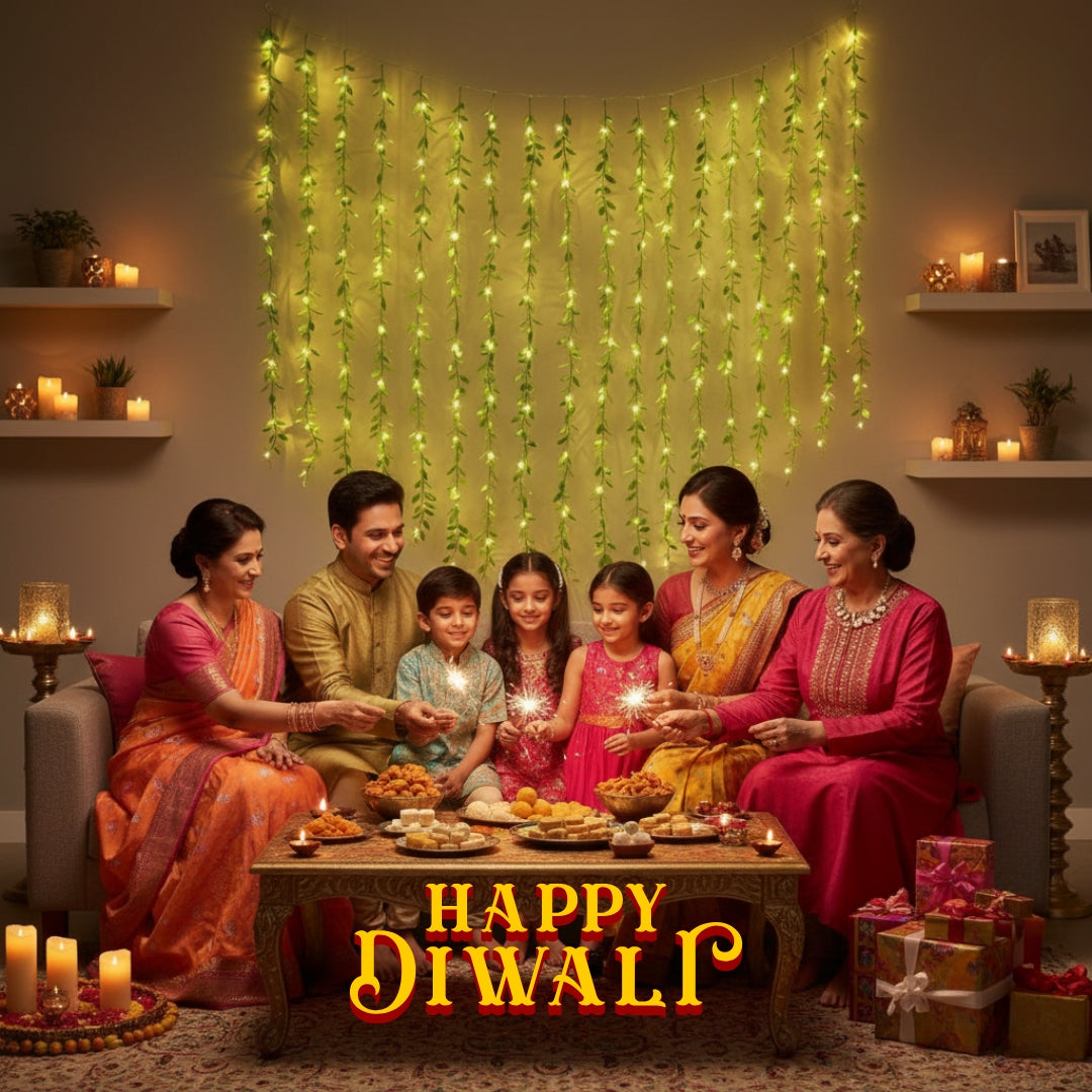 Premium Leaf Curtain LED String Light - Diwali Collection