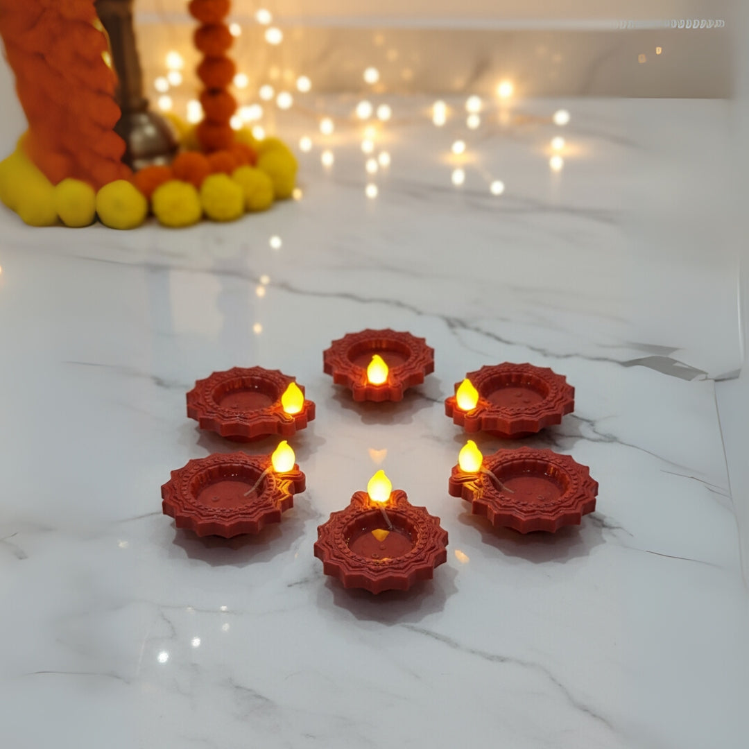 Premium LED Colourful Diya Water Sensor - Diwali Collection
