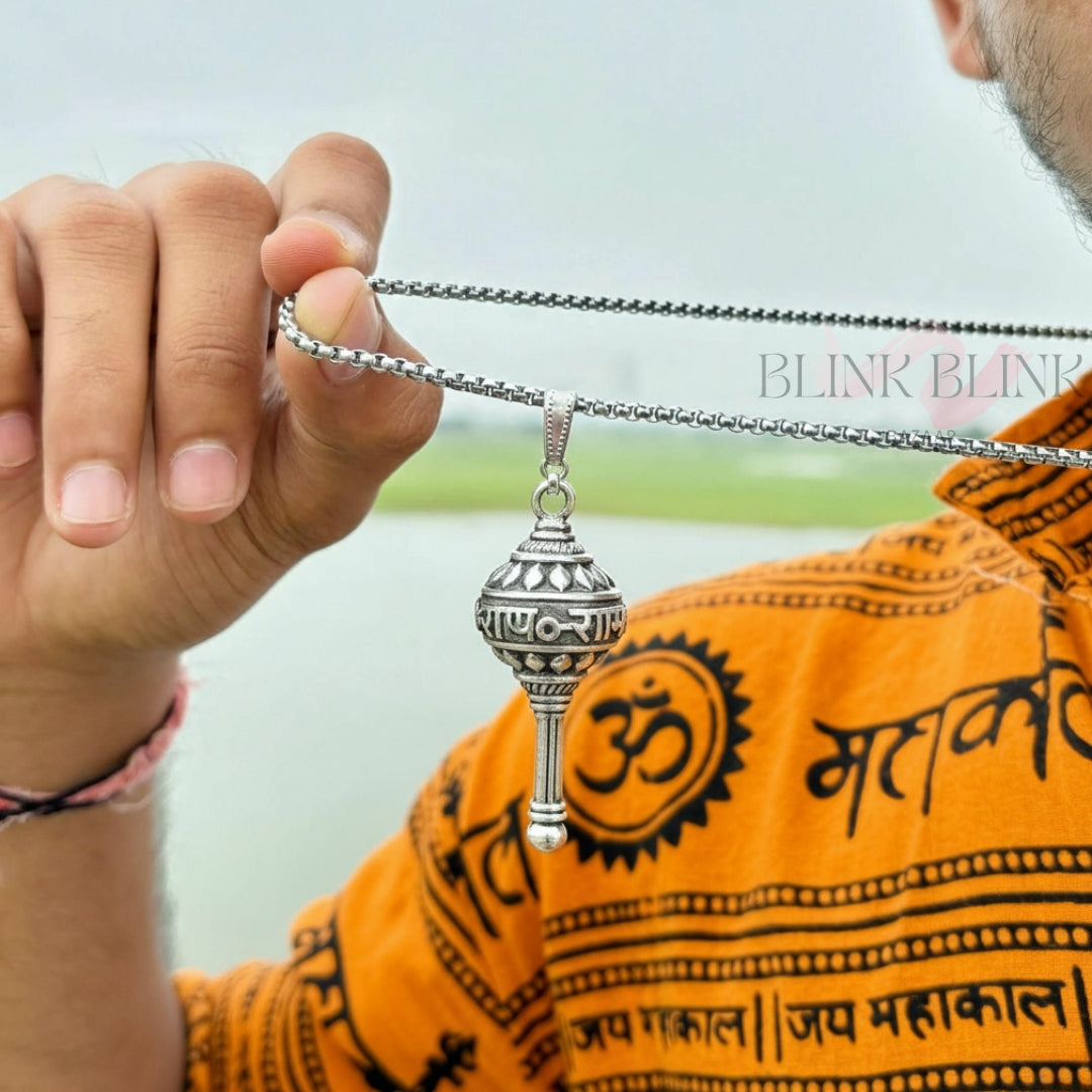 Premium Silver Hanuman Pendant With Chain - Sacred Shakti Collection (Pack of 4)