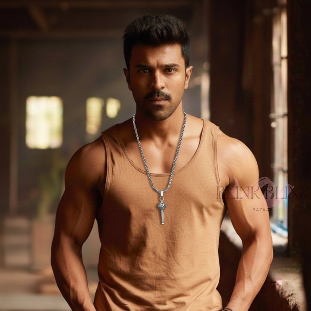 Premium Silver Hanuman Pendant With Chain - Sacred Shakti Collection (Pack of 4)