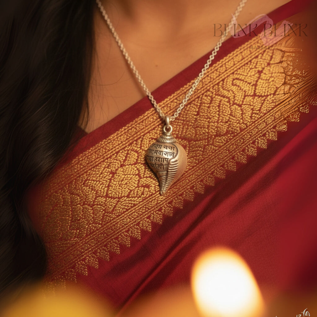 Shri Krishna Shankha Pendant - Sacred Shakti Collection