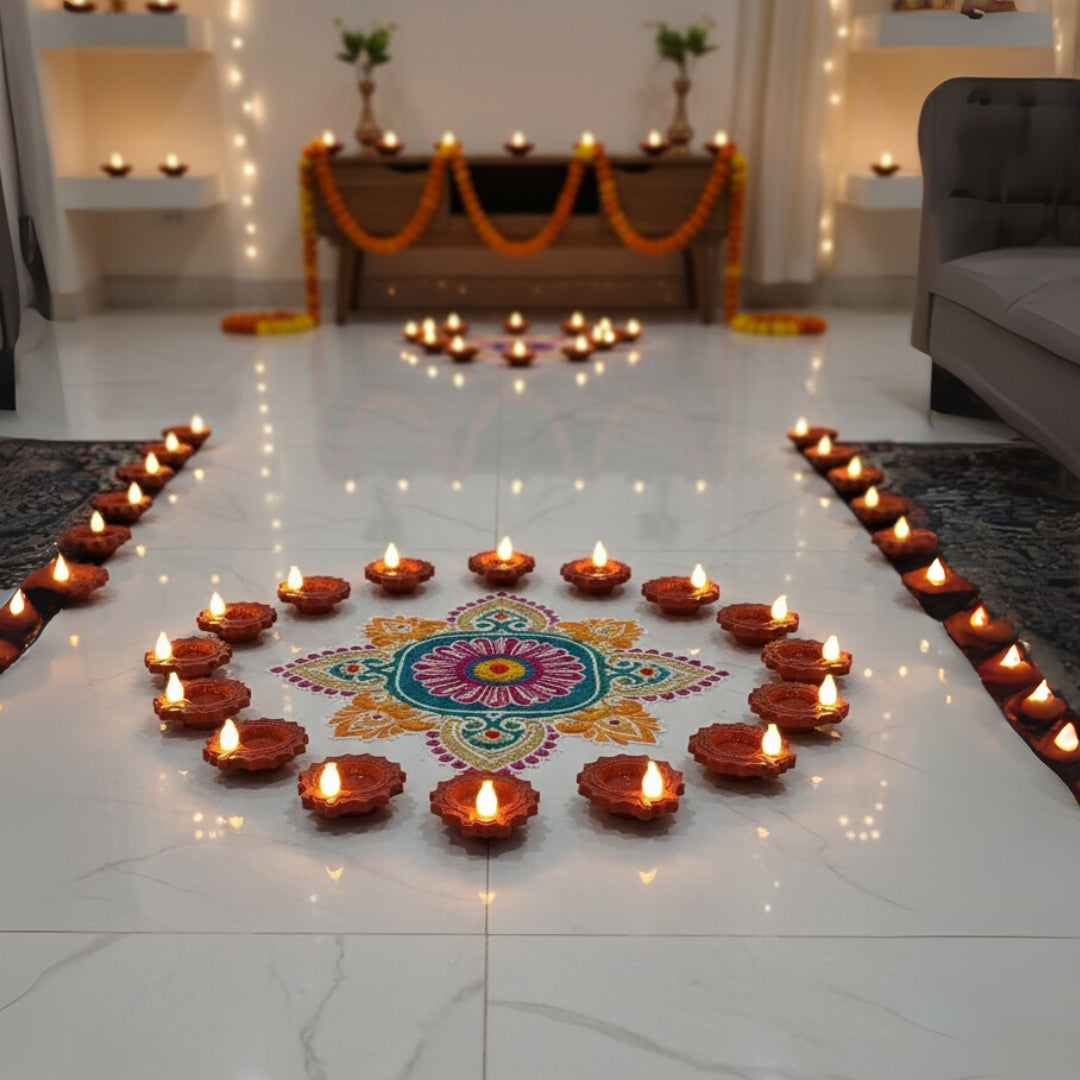 Premium LED Colourful Diya Water Sensor - Diwali Collection