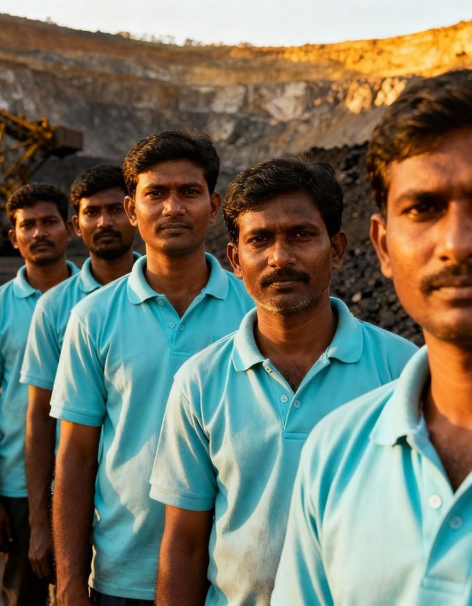 Coal India CIL Men's Blue Polo T-Shirt