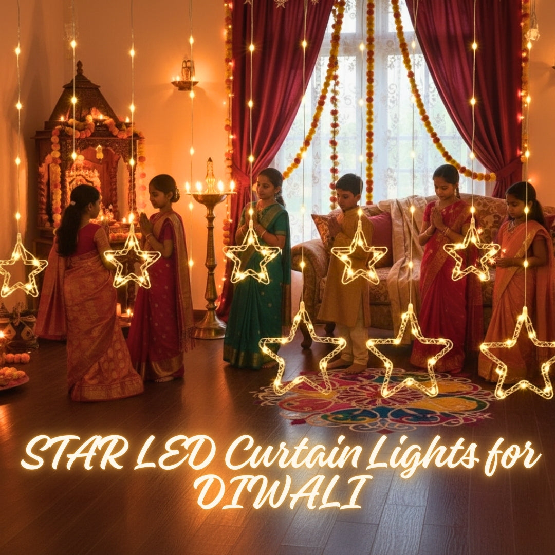 Hanging LED Star Diwali Light Curtain