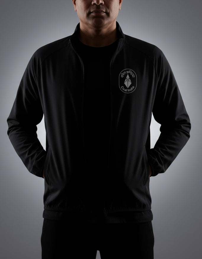 Coal India Premium Black Wind Cheater Jacket