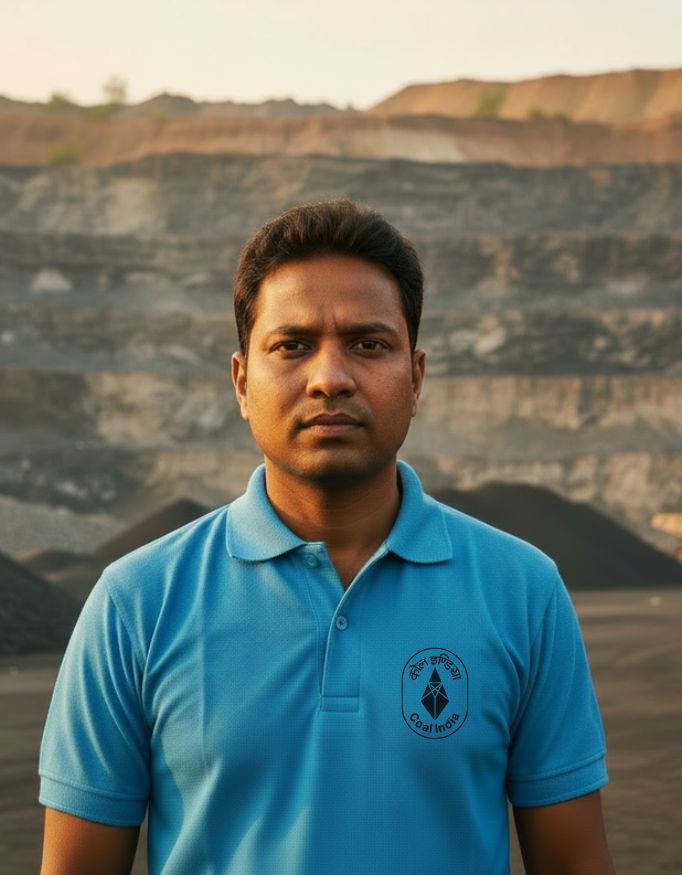 Coal India CIL Men's Blue Polo T-Shirt