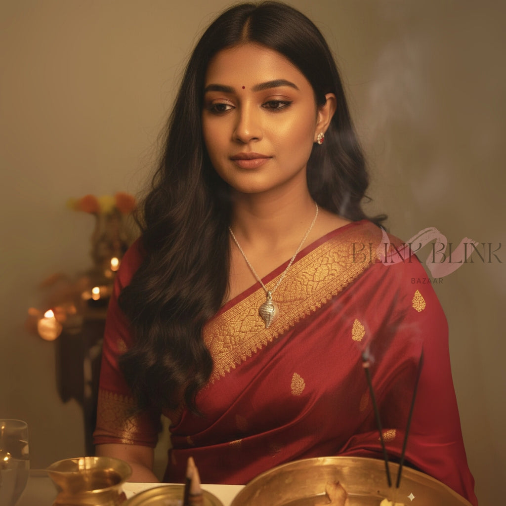 Shri Krishna Shankha Pendant - Sacred Shakti Collection