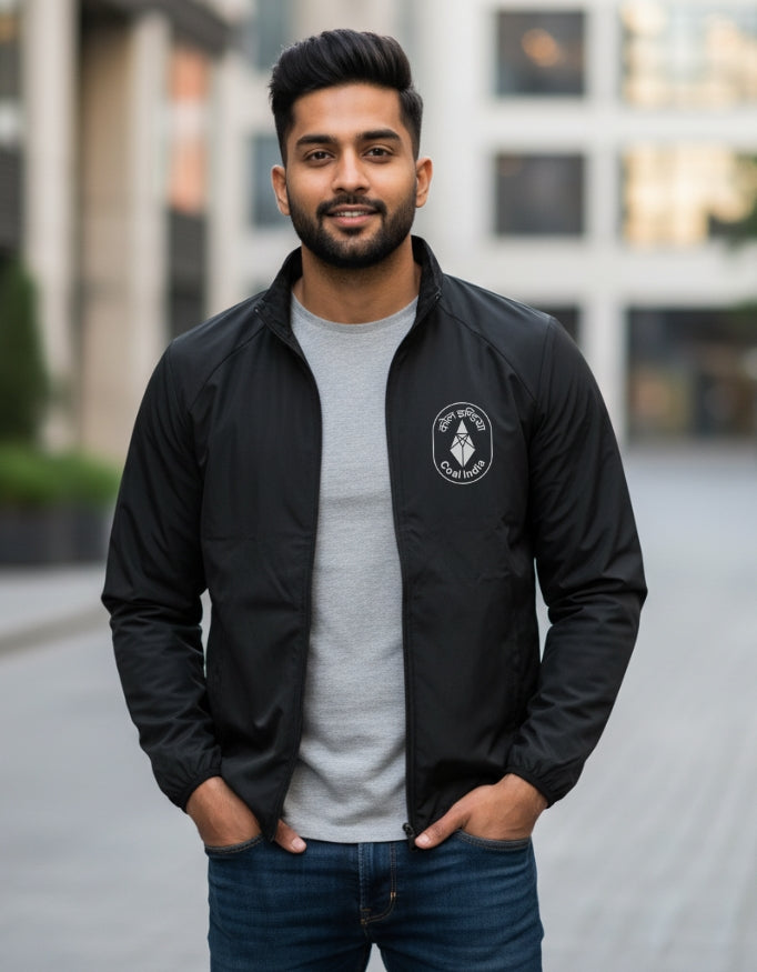 Coal India Premium Black Wind Cheater Jacket