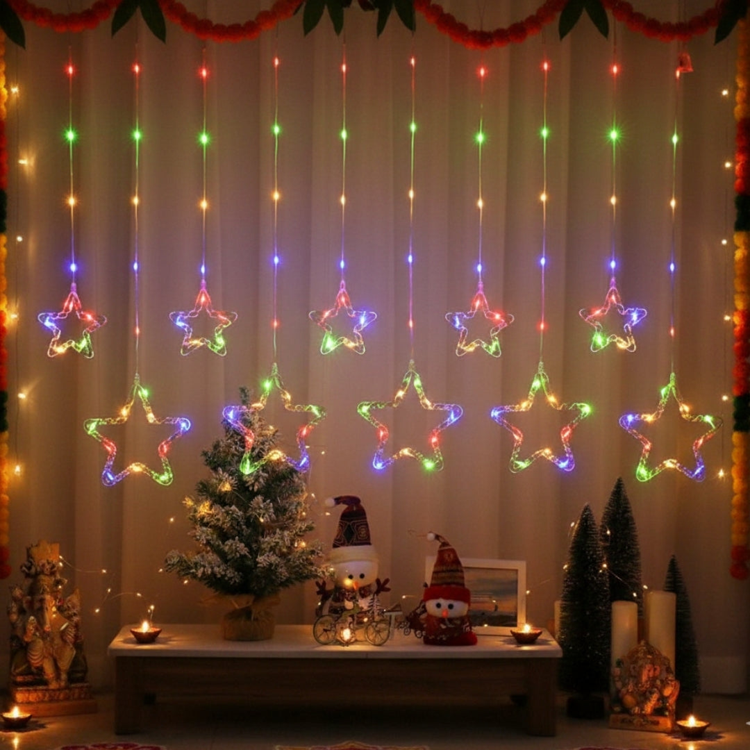 Hanging LED Star Diwali Light Curtain