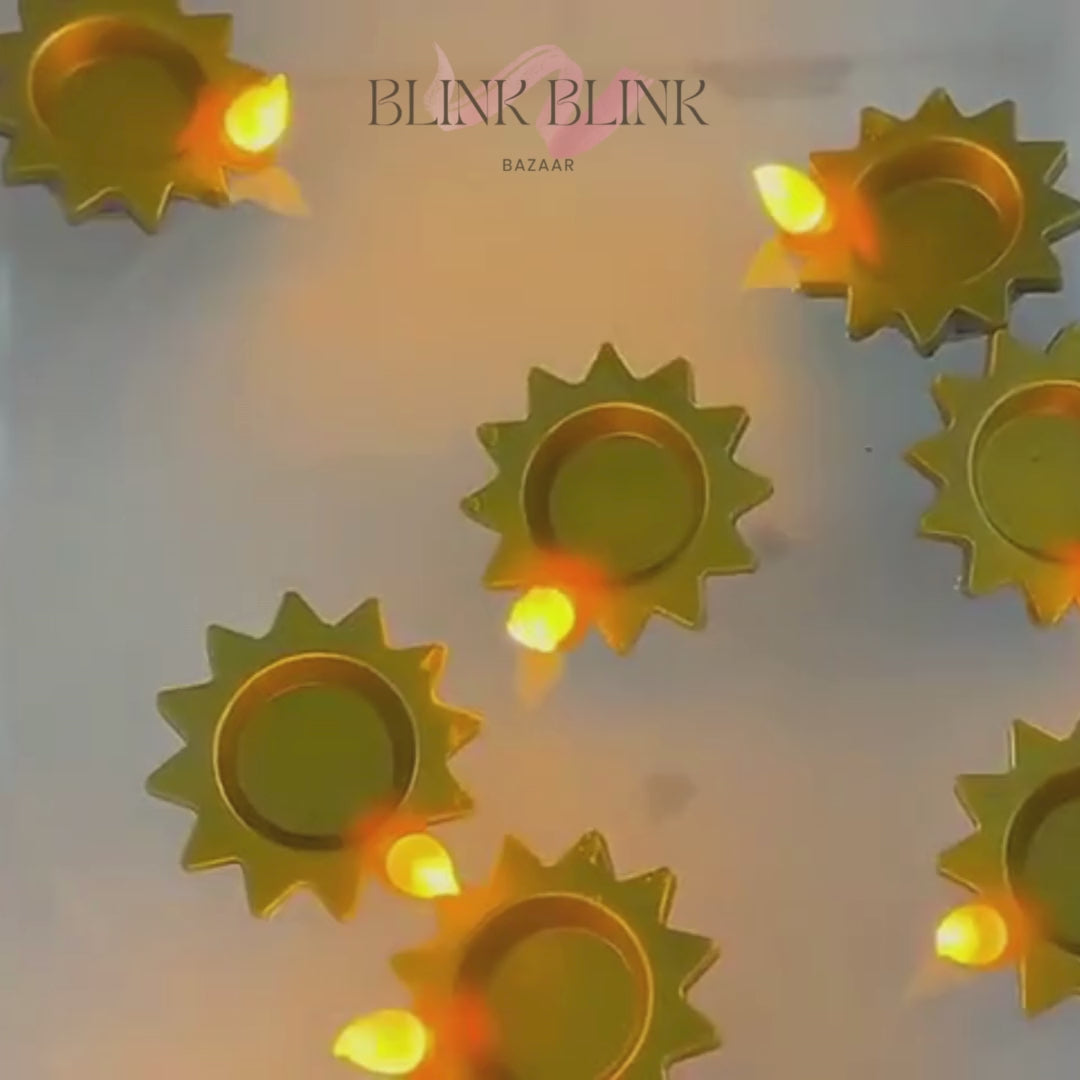 Premium LED Golden Diya Water Sensor - Diwali Collection